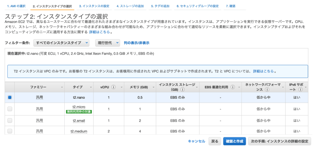 EC2インスタンス立ち上げ3