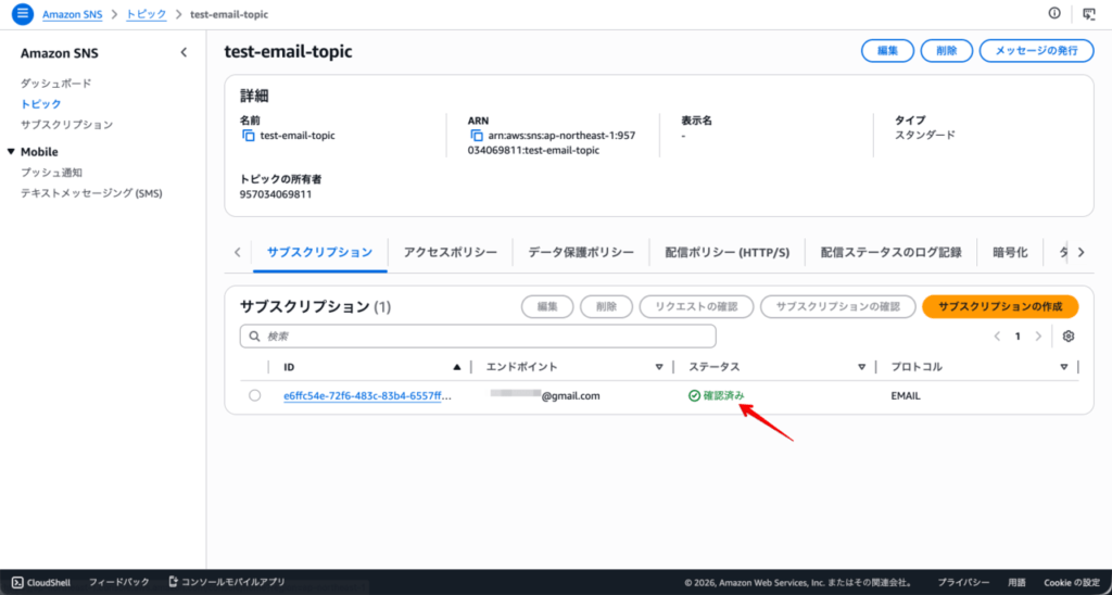メール確認後のトピック一覧