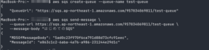 aws cliでキューにメッセージ送信