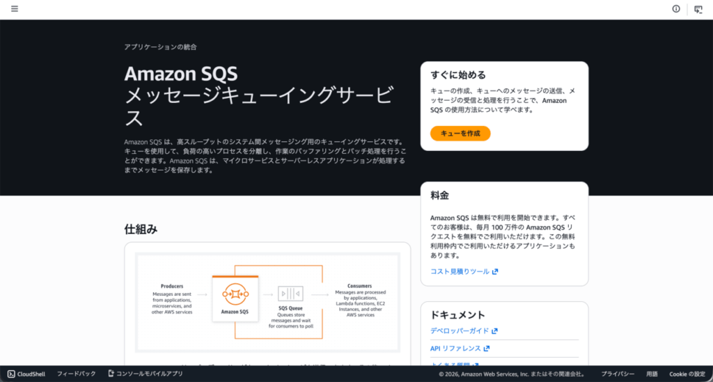 aws sqsダッシュボード
