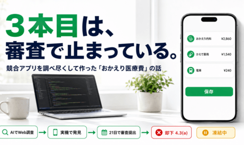 3本目は、審査で止まっている。｜競合アプリを調べ尽くして作った「おかえり医療費」の話